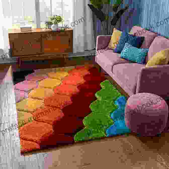 A Colorful Rainbow Rug With A Shaggy Texture Loom Magic : 25 Awesome Never Before Seen Designs For An Amazing Rainbow Of Projects