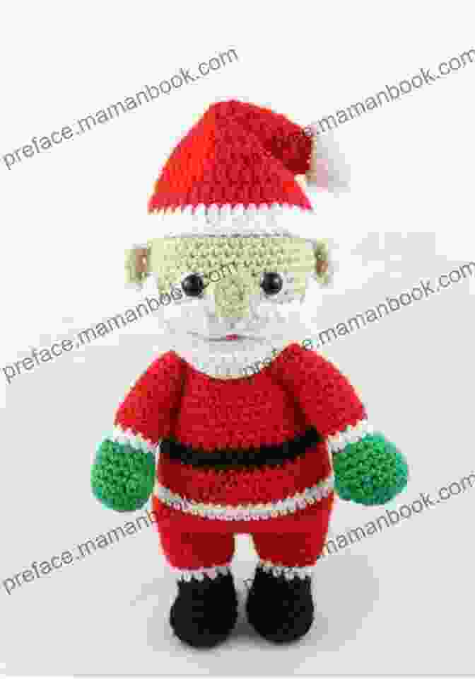 A Crocheted Santa Claus Amigurumi With A Red Suit, White Beard, And Jolly Smile. Santa Claus Snowman And Christmas Tree Amigurumi Crochet Patterns