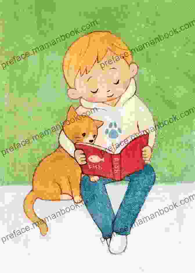A Heartwarming Painting Of A Young Boy Reading A Book To His Dog. Destiny At Play Lillian Falciglia