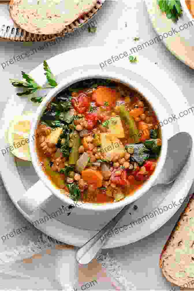Bowl Of Lentil And Vegetable Soup With Bread Slices Lean And Green Cookbook: Lean And Green Meals For Beginners Best Tasty Recipes To Help You Keep Healthy Lifestyle
