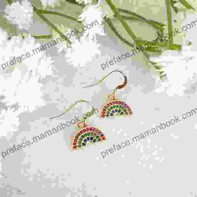 Colorful Rainbow Earrings With A Geometric Design Loom Magic : 25 Awesome Never Before Seen Designs For An Amazing Rainbow Of Projects