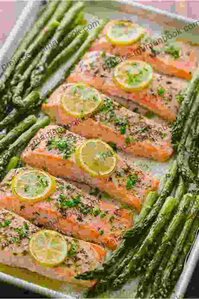 Grilled Salmon With Roasted Asparagus And Lemon Wedges Lean And Green Cookbook: Lean And Green Meals For Beginners Best Tasty Recipes To Help You Keep Healthy Lifestyle